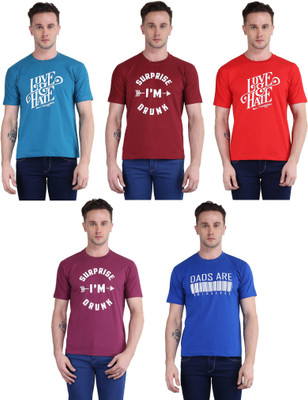 BRITISH TERMINAL Printed Men Round Neck Multicolor T-Shirt