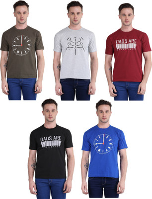 BRITISH TERMINAL Printed Men Round Neck Multicolor T-Shirt