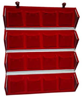 

Addyz Large Earring Studs Tops Velvet Folder 16 Pairs Organizer Vanity Box(Red)