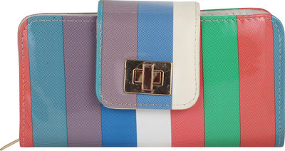 

Pink Rose Women Casual Multicolor Artificial Leather Wallet(4 Card Slots)