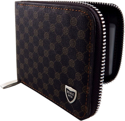 

BOVI'S Men Brown Artificial Leather, Fabric Wallet(5 Card Slots)