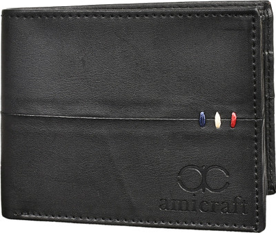 

amicraft Men Black Genuine Leather Wallet(6 Card Slots)