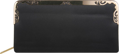 

Pink Rose Women Black Artificial Leather Wallet(2 Card Slots)