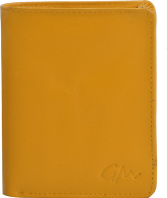 

Gentleman Men Yellow Genuine Leather Wallet(9 Card Slots), Maize