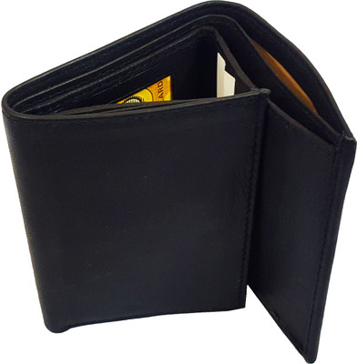 

Adamstone Men Black Genuine Leather Card Holder(4 Card Slots), Black-09