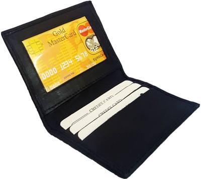 

Adamstone Men Black Genuine Leather Card Holder(3 Card Slots), Black-09