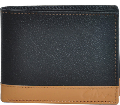 

Gentleman Men Black, Tan Genuine Leather Wallet(6 Card Slots)