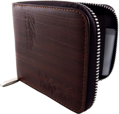 

BOVI'S Men Brown Artificial Leather, Fabric Wallet(5 Card Slots)