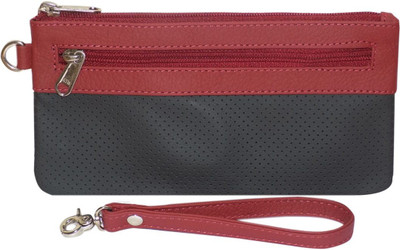 

Style 98 Women Black, Red Genuine Leather Wrist Wallet(2 Card Slots)