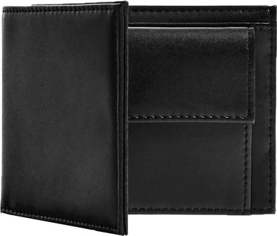 

Adamstone Men Black Genuine Leather Wallet(3 Card Slots), Black-09