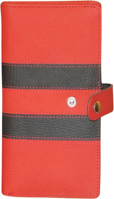 

Style 98 Women Red, Black Genuine Leather Wrist Wallet(9 Card Slots), Black;red