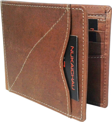 

NUKAICHAU Men Brown Genuine Leather Wallet(5 Card Slots), Cobo hun brn 5