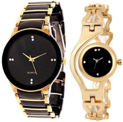 Fancy gold black iik and golden metal chain gold black iik and golden metal chain Analog Watch Watch  - For Boys & Girls   Watches  (Fancy)