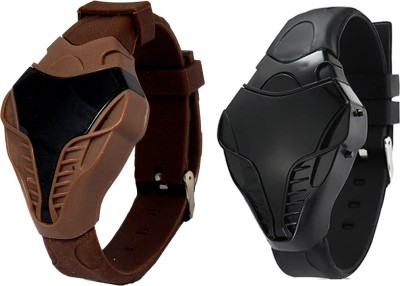 Stealodeal Brown with Black Cobra Shape Avenger|Combo of 2| Brown with Black Cobra Shape Avenger|Combo of 2| Watch  - For Boys & Girls   Watches  (Stealodeal)