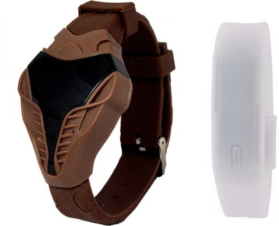 Stealodeal Brown Cobra Shape and White Led|Combo of 2| Brown Cobra Shape and White Led|Combo of 2| Watch  - For Boys & Girls   Watches  (Stealodeal)