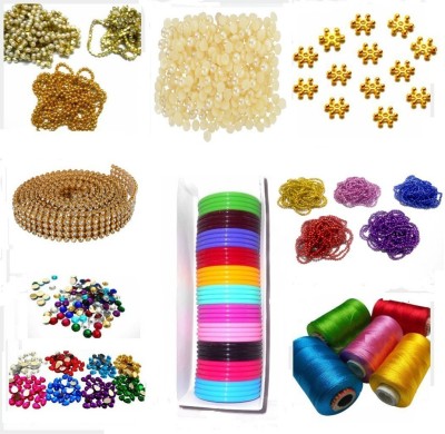 AM Silk thread bangle making designing kit with all materials & multiple accessories- with thin bangles