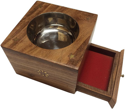 

Xeekart Wooden Ashtray with Drawer,Square Star-Inlay Cigarette holder, Ash Holder Brown Wood Ashtray(Pack of 1)