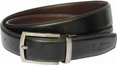 

eXcorio Men Formal Brown Artificial Leather Reversible Belt, Black brown