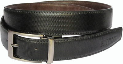

eXcorio Men Formal Brown Artificial Leather Reversible Belt, Black brown