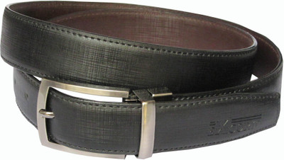 

eXcorio Men Formal Black Artificial Leather Reversible Belt, Black brown
