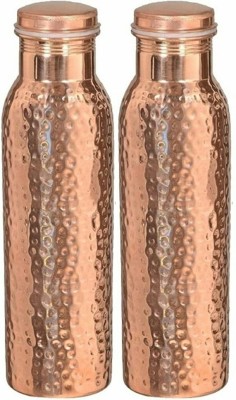 Kks Joint less leak proof hammered 1000 ml Bottle(Pack of 2, Brown, Copper)