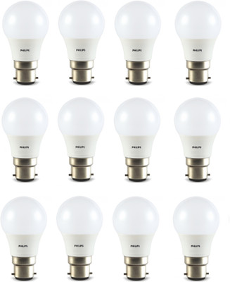 

Philips 4 W Round B22 LED Bulb(White, Pack of 12)