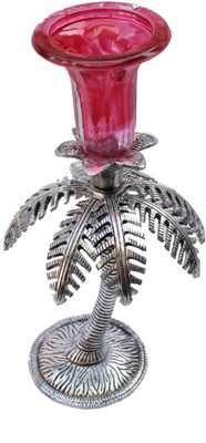 

Paheli Craft Oxidised White Metal Silver Single Palm Tree Handicraft Cast Iron 1 - Cup Tealight Holder(Multicolor, Pack of 1)
