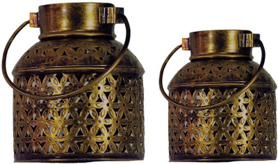 

Crafticia Iron Metal Golden Bucket Tealight Candle Holder Set Iron 2 - Cup Tealight Holder(Multicolor, Pack of 2)