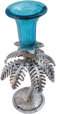 

Crafticia Oxidised White Metal Silver Single Palm Tree Candle Holder Cast Iron 1 - Cup Tealight Holder(Multicolor, Pack of 1)