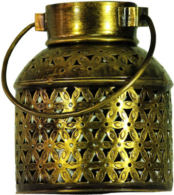 

Paheli Craft Iron Metal Circular Golden Bucket Round Iron 2 - Cup Tealight Holder(Multicolor, Pack of 2)