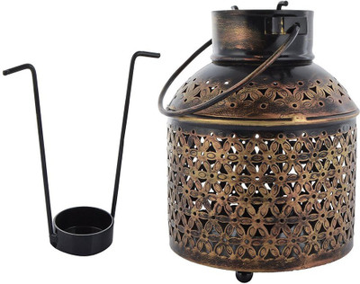 

Crafticia Iron Metal Golden Big Bucket Tealight Candle Holder Iron 1 - Cup Tealight Holder(Multicolor, Pack of 1)