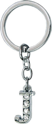 GCT Alphabet Letter J Metal Design-KC43 Key Chain(Silver)