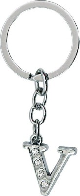 GCT Alphabet Letter V Metal Design-KC43 Key Chain(Silver)