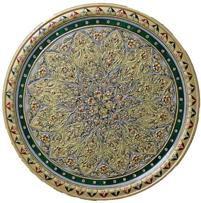 

Crafticia Indian Marble Plate 12 Inch Handmade Gift Item For Home Decor Pink City Showpiece Stoneware Decorative Platter(Multicolor, Pack of 2)