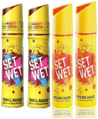 

Set Wet 2 Thrill And 2 Mischief set of 4 Perfume Body Spray - For Men(150 ml, Pack of 4)