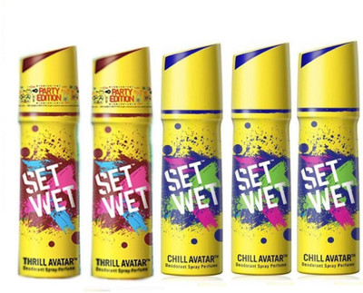 

Set Wet Thrill 2 And 3 Chill Avatar Body Spray - For Men(150 ml, Pack of 5)