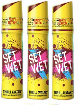 

Set Wet Thrill Avatar Set of 3 Deodorant Spray - For Men(150 ml, Pack of 3)
