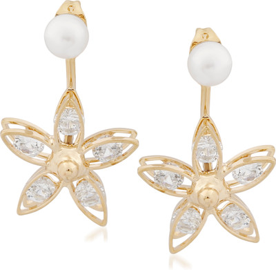 

VK Jewels Petals Cubic Zirconia Alloy Drop Earring