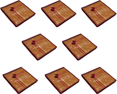 Aadhya Multipurpose Satin Saree Cover pack of 8 e(Maroon)