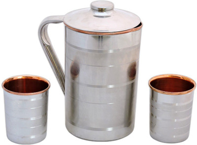 

Veda Home & Lifestyle VEDA STEEL COPPER LUXURY JUG SET Water Jug Set(2.4 L, Pack of 3)