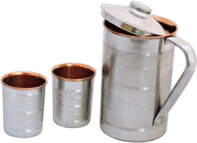 

Veda Home & Lifestyle VEDA STEEL COPPER LUXURY JUG SET Water Jug Set(1.6 L, Pack of 3)