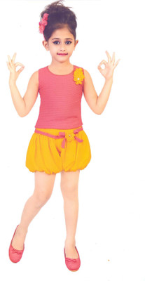 

Hey Baby Girls Party(Festive) Top Pant(Pink