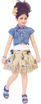 

Hey Baby Girls Party(Festive) Top Shirt(Blue