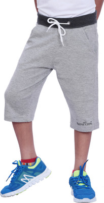 

Parrot Crow Short For Boys Casual Solid Cotton Polyester Blend(Grey, Pack of 1