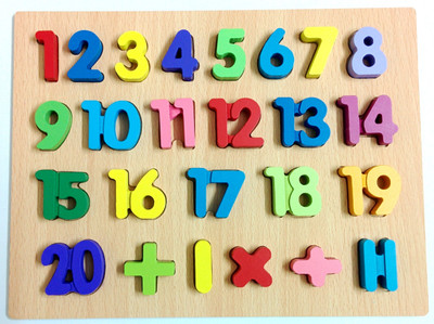 

Magic Wooden Number with Tray, 1-20 with signs Multi Colour(Multicolor)