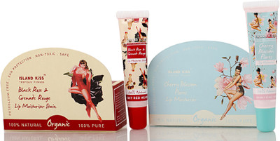 

Island Kiss 100% Natural, Organic Lip Moisturiser & Stain with SPF 15 Cherry Blossom Flores, Black Rose & Grenade Rouge(Pack of: 2, 28 g)