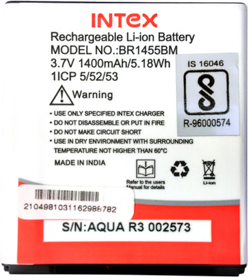 

Intex Mobile Battery For Intex Aqua R3 Plus