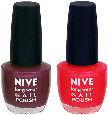 

Nive Colour Blast Nail Polish 1106201801 Purple,Red(Pack of 2)