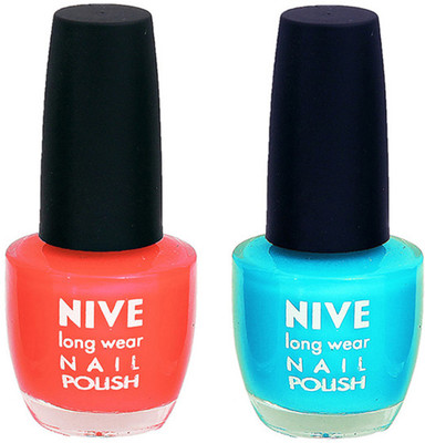

Nive Colour Blast Nail Polish 1106201642 Orange,Blue(Pack of 2)