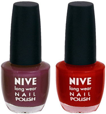 

Nive Colour Blast Nail Polish 1106201775 Purple,Red(Pack of 2)